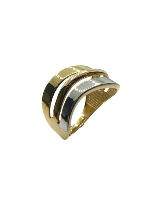 Anello Fascia Tre Ori in Oro Giallo 18 KT
