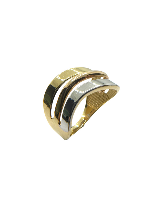 Anello Fascia 3 Ori in Oro 18 KT