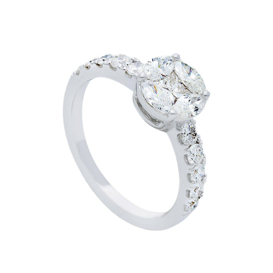 Anello Iannelli Hand Made Magic in Oro Bianco e Diamanti