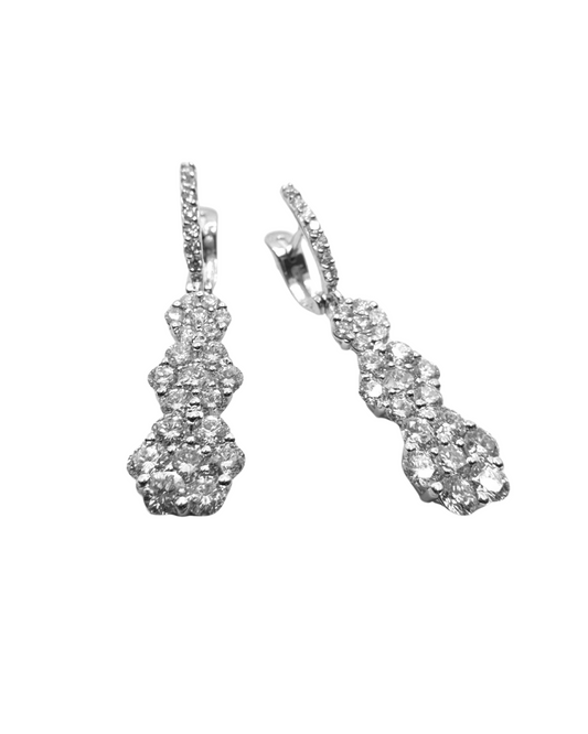 Pendientes colgantes mágicos Trilogy de Iannelli, hechos a mano, en oro blanco y diamantes