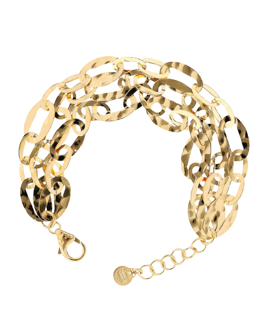 Bracciale Etrusca Multifilo Catena Ovale Martellata