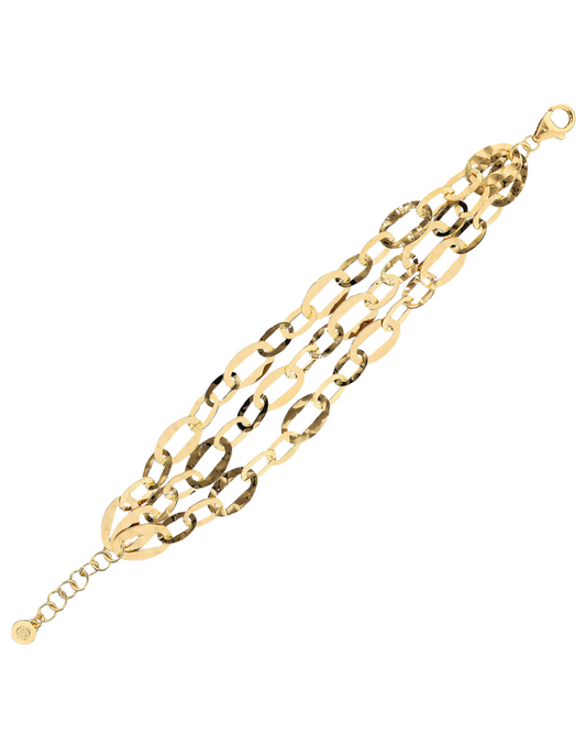 Bracciale Etrusca Multifilo Catena Ovale Martellata