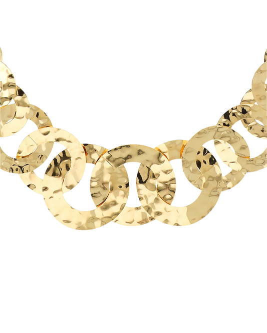 Collana Etrusca Graduata con Maglie a Disco Martellate