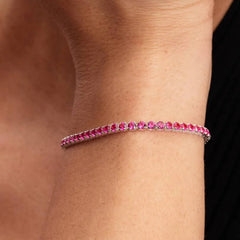 Pandora Tennis Bracelet with Dark Pink Crystals