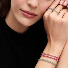 Pandora Tennis Bracelet with Dark Pink Crystals