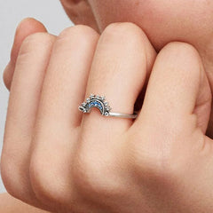 Pandora Moon Ring with Blue Stones