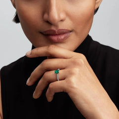 Pandora Green Baguette Cut Ring 194506c01