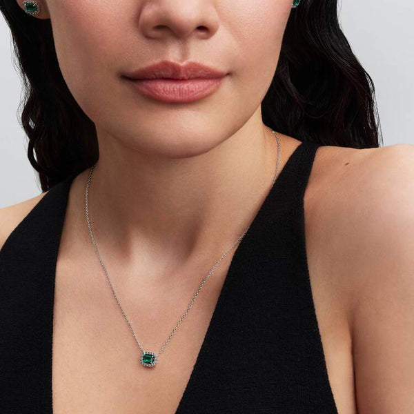 Collana Pandora Punto Luce Rettangolo Verde 394503C01-45