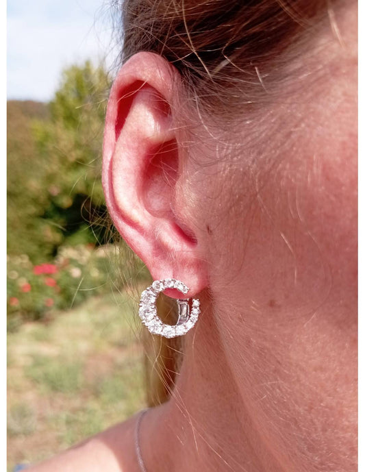 Pendientes de diamantes en espiral Golay Grace en oro blanco