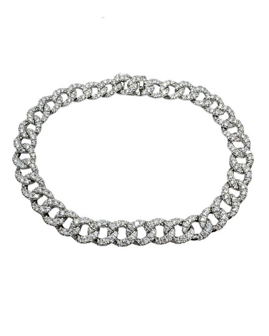 Pulsera Groumette de Davite&amp;Delucchi en oro blanco y diamantes