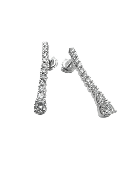 Pendientes de tenis Golay de oro blanco con diamantes con certificación IGI