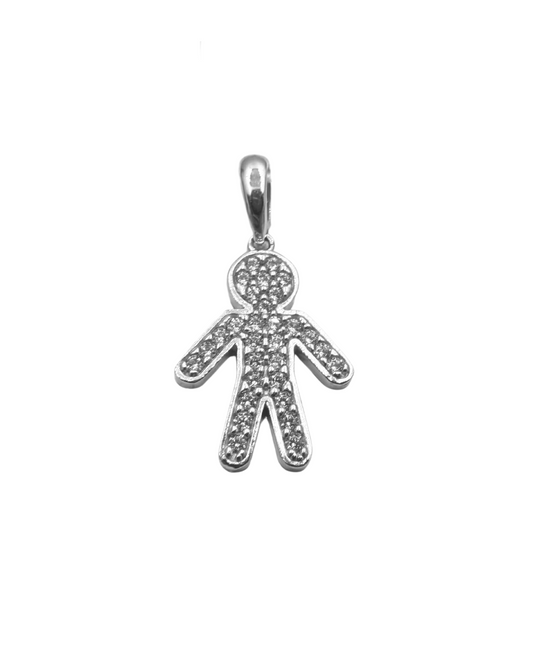 Bimbo in Oro Bianco con Zirconi