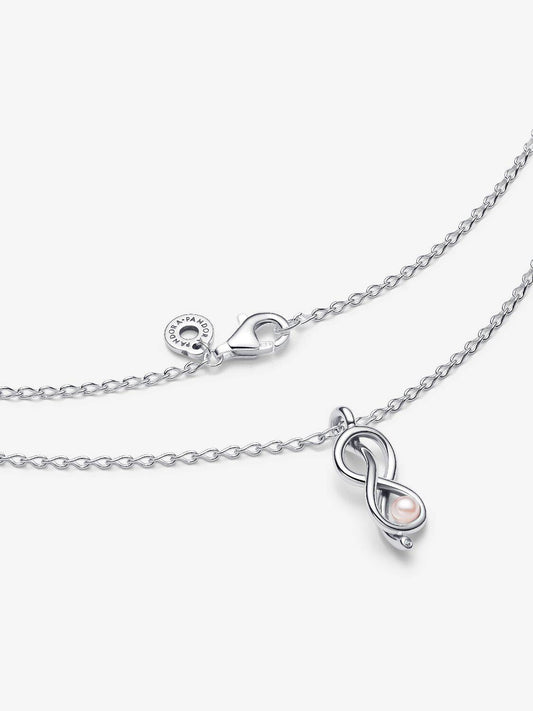 Collana Pandora Legame Infinito Con Perla Rosa Artificiale