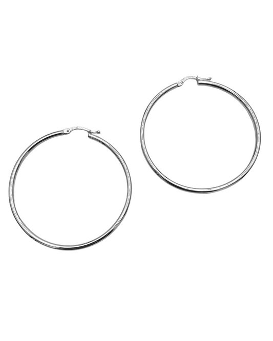White Gold Hoop Earrings