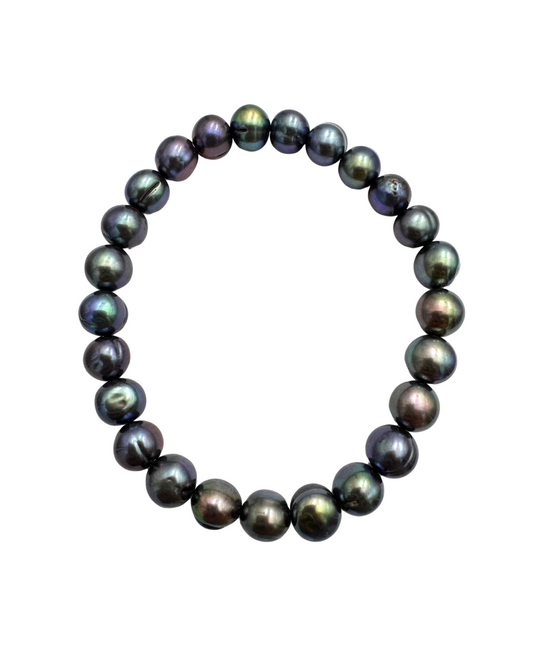 Bracciale Elastico con Perle Thaiti 8 mm