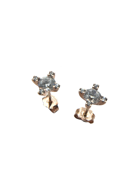 18KT Rose Gold and Zirconia Light Point Earrings