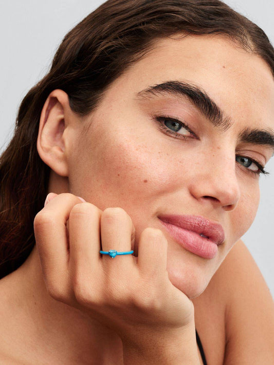 Anillo Pandora Corazón Chakra Turquesa Pandora ME