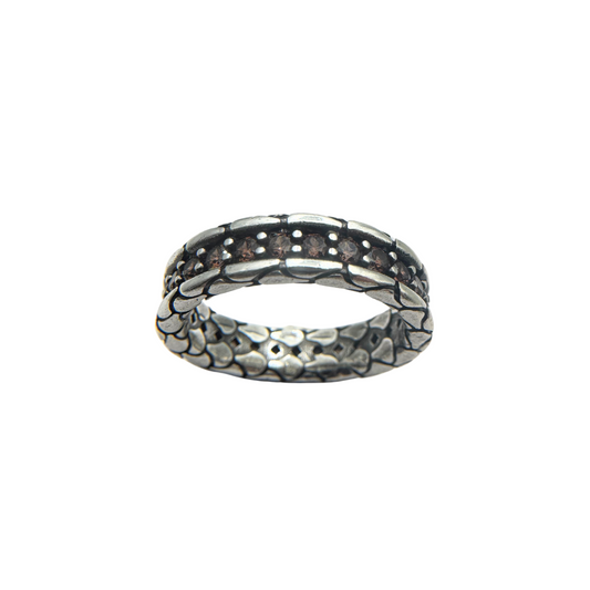 Anello Albert M.Fedina Texture Sirena Con Riviera Di Zirconi Brown