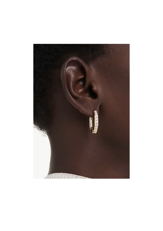 Swarovski Dextera Octagonal Hoop Earrings in Yellow Gold Plated