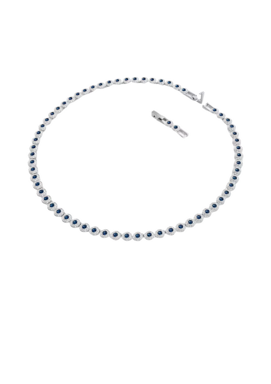 Collar de tenis Swarovski con piedras angelicales en azul