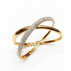Bracciale Bronzallure Rigido a Intreccio con Pavè in Cubic Zirconia -