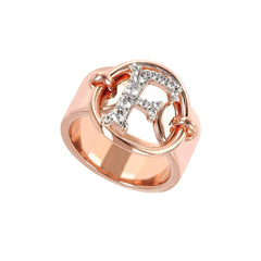 Bronzallure Initial Ring with Pavé Zirconia