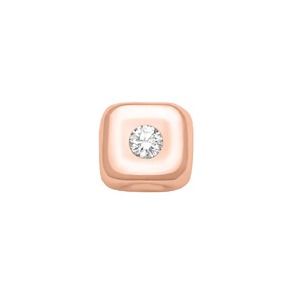 Elements Square in Oro Rosa e Diamante da 0,01 ct