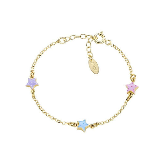 Bracciale Amen Bimba Stelle Smaltate Rosa Azzurro E Glicine