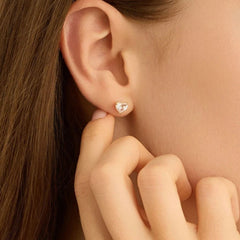 Stroili Lobo Heart Bon Ton 9 KT Yellow Gold Cubic Zirconia Earrings 1418109