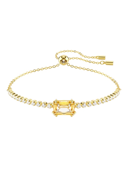 Pulsera Swarovski Tennis Matrix Caramel bañada en oro amarillo