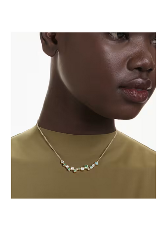 Collar Swarivski Constella Green chapado en oro amarillo