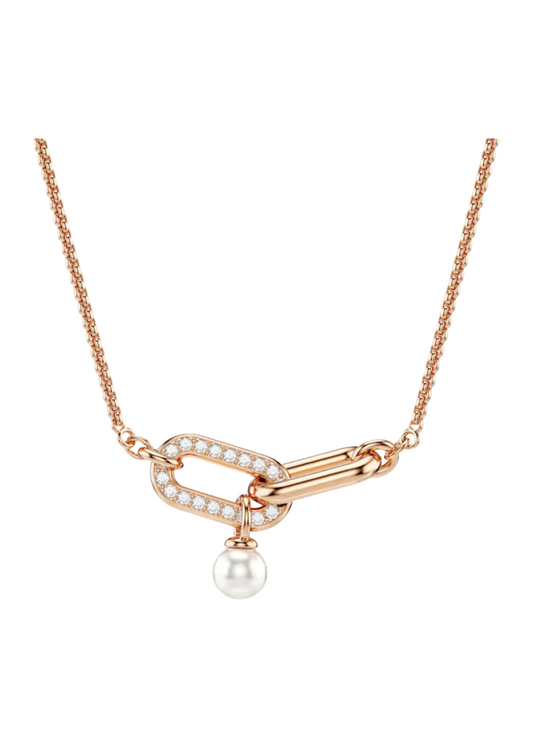 Collar de cadena de perlas Swarovski Constella bañado en oro rosa