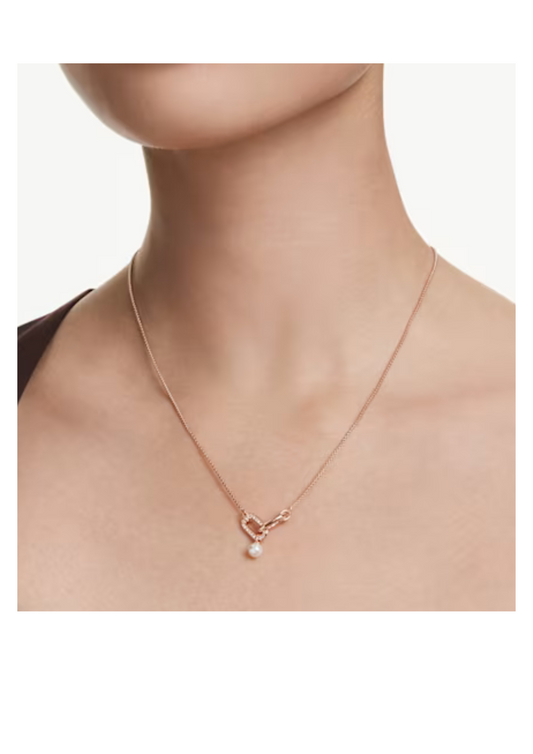 Collar de cadena de perlas Swarovski Constella bañado en oro rosa