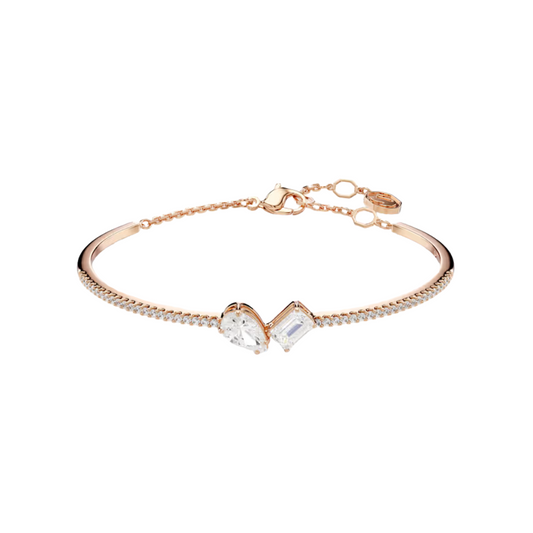 Pulsera rígida Swarovski Mesmera con baño de oro rosa