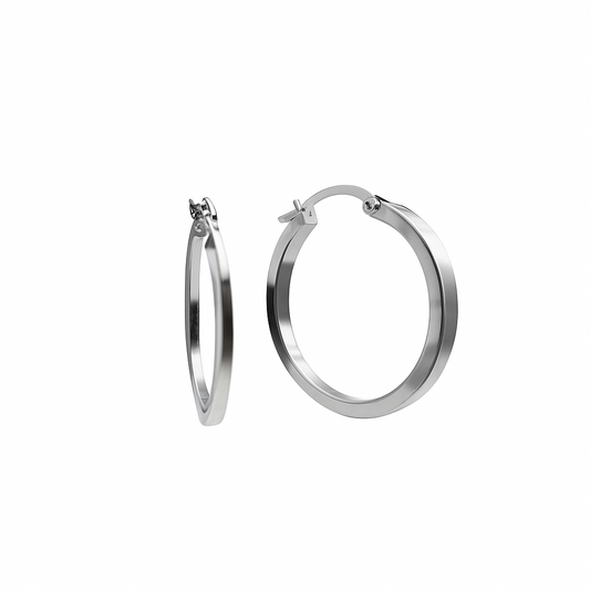 Cerchi Squadrati in oro bianco 18 KT