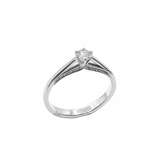 Giorgio Visconti 6-Point Solitaire Ring with Central Diamond and Diamonds in Setting