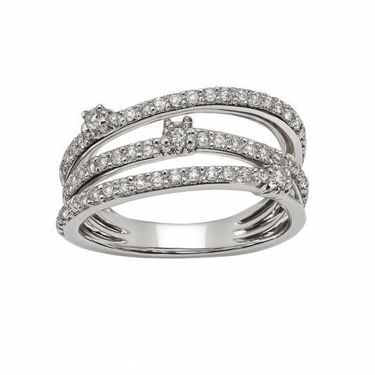 Anello Giorgio Visconti Fantasia in Oro Bianco e Diamanti