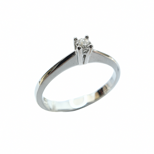 Mirco Visconti White Gold Solitaire Ring with Diamond