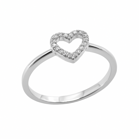 Anello Cuore Mirco Visconti in Oro Bianco con Diamanti