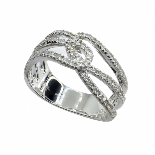 Anello Fascione Mirco Visconti in Oro Bianco e Diamanti