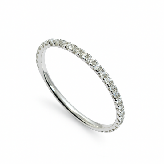 Anillo de eternidad Davite &amp; Delucchi en oro blanco y diamantes de 0,40 ct