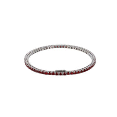 Albert M. Tennis Bracelet with Red Cubic Zirconia