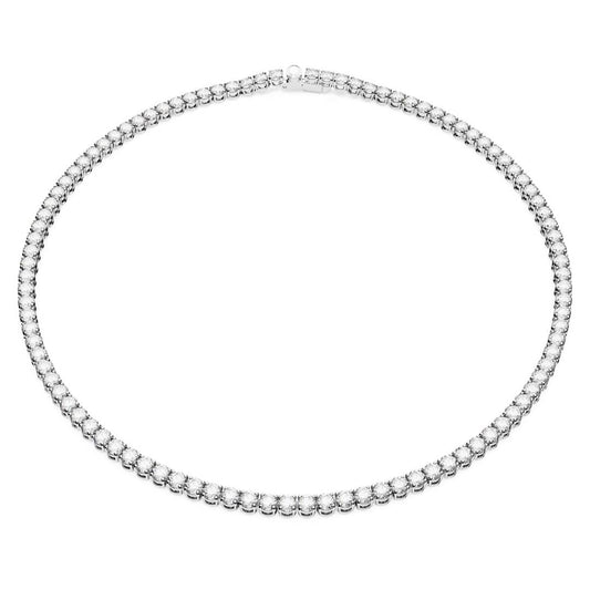 Collar Swarovski Matrix Tennis con piedras de corte redondo y baño de rodio