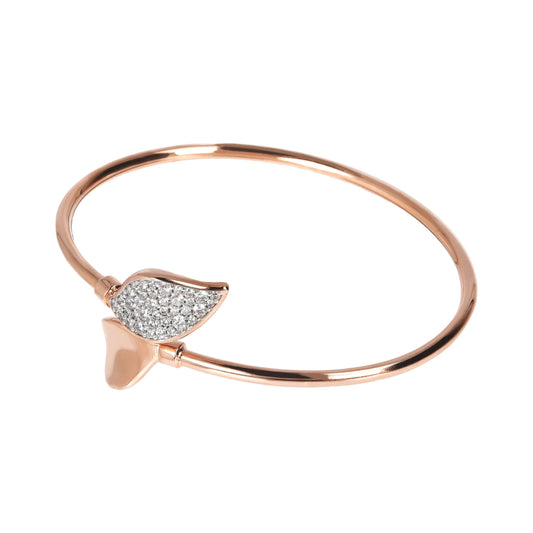 Bracciale Bronzallure Rigido Con Foglie E Zirconi