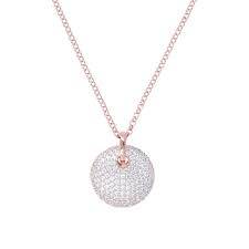 Bronzallure Very High Necklace With Round Pavè Pendant