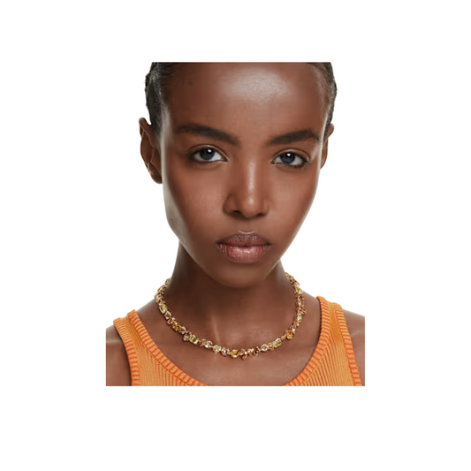 Collar Swarovski Gema Tennis bañado en oro amarillo