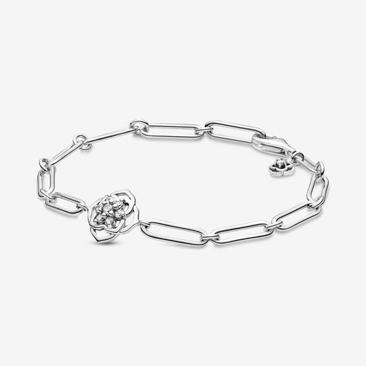 Pulsera Pandora con cadena de pétalos de rosa