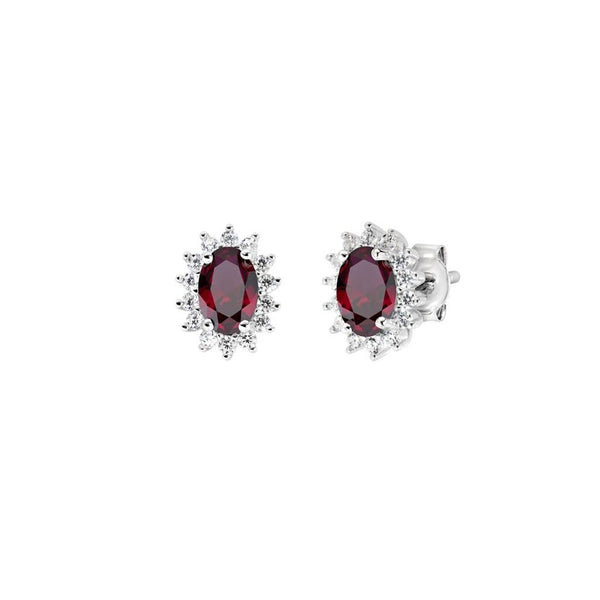 Orecchini Amen Royal Lady Mini con Zircone Rosso ORLDPBBR