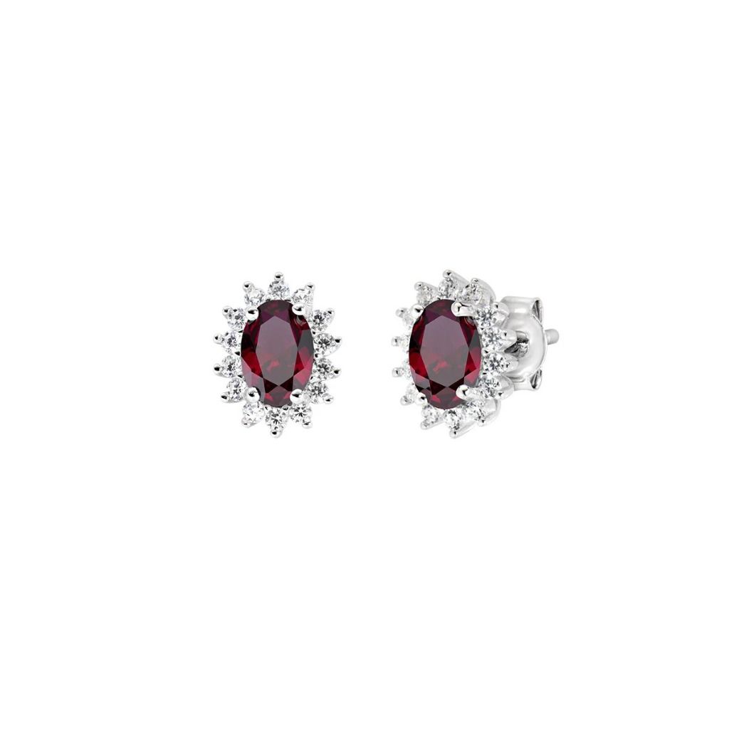 Orecchini Amen Royal Lady Mini con Zircone Rosso ORLDPBBR