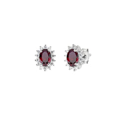 Orecchini Amen Royal Lady Mini con Zircone Rosso ORLDPBBR